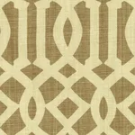 Schumacher 2643761 Imperial Trellis Natural/Coffee fabric swatch