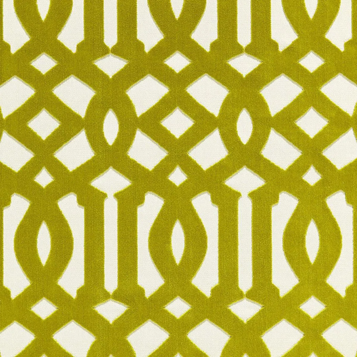 65591 Imperial Trellis Velvet Chartreuse Fabric