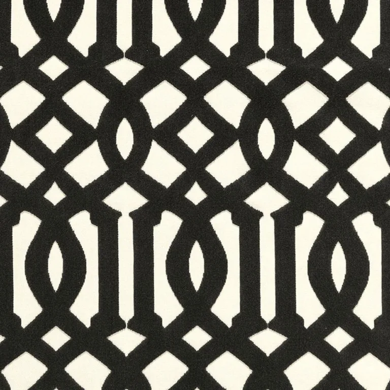 Schumacher 65593 Imperial Trellis Velvet Noir fabric swatch