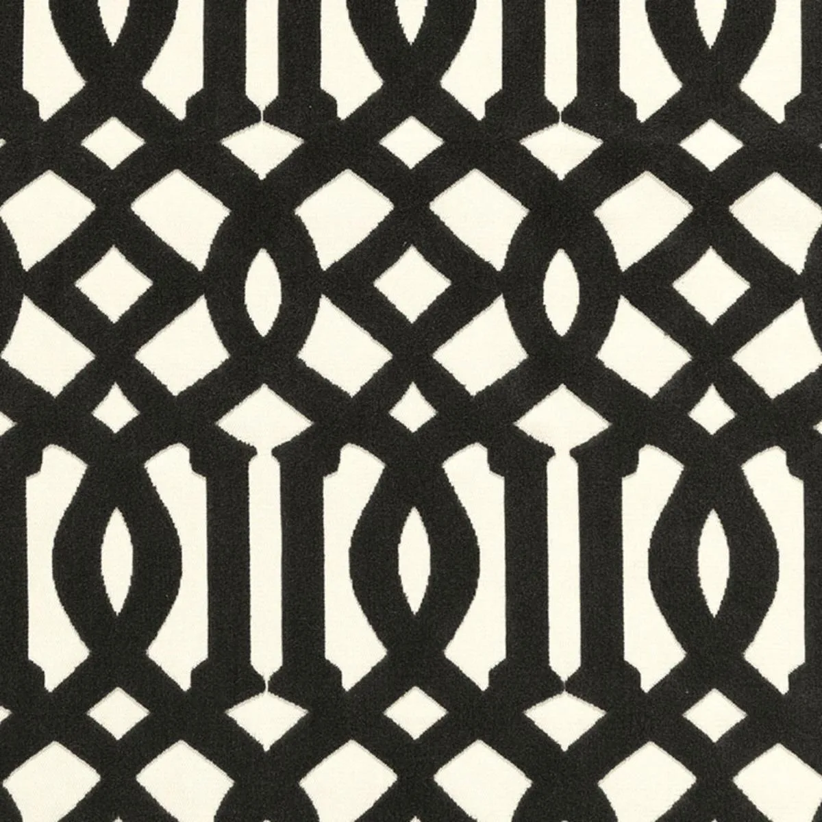 Schumacher 65593 Imperial Trellis Velvet Noir fabric swatch