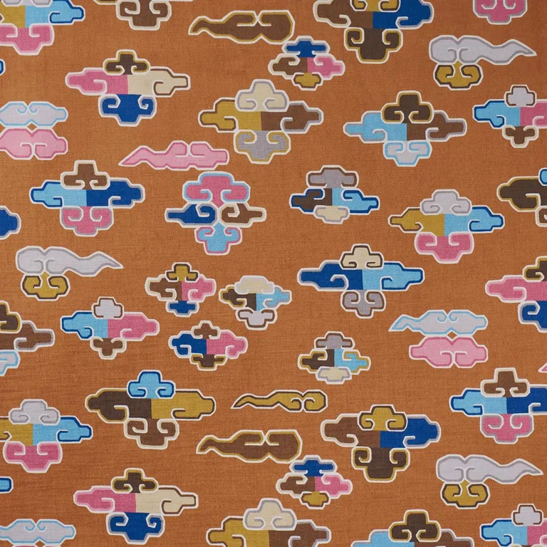 Schumacher 182800 In Dreams Velvet Persimmon fabric swatch