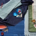 Schumacher 70413 Incomparable Moiré Sky fabric swatch