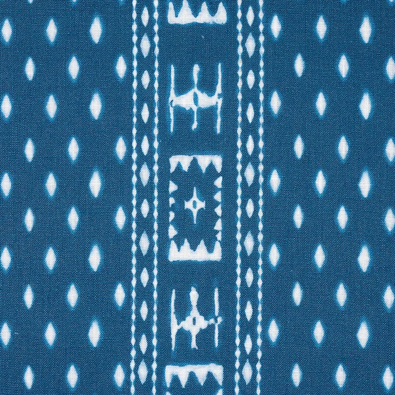 Schumacher 180490 Indah Batik Indigo fabric swatch