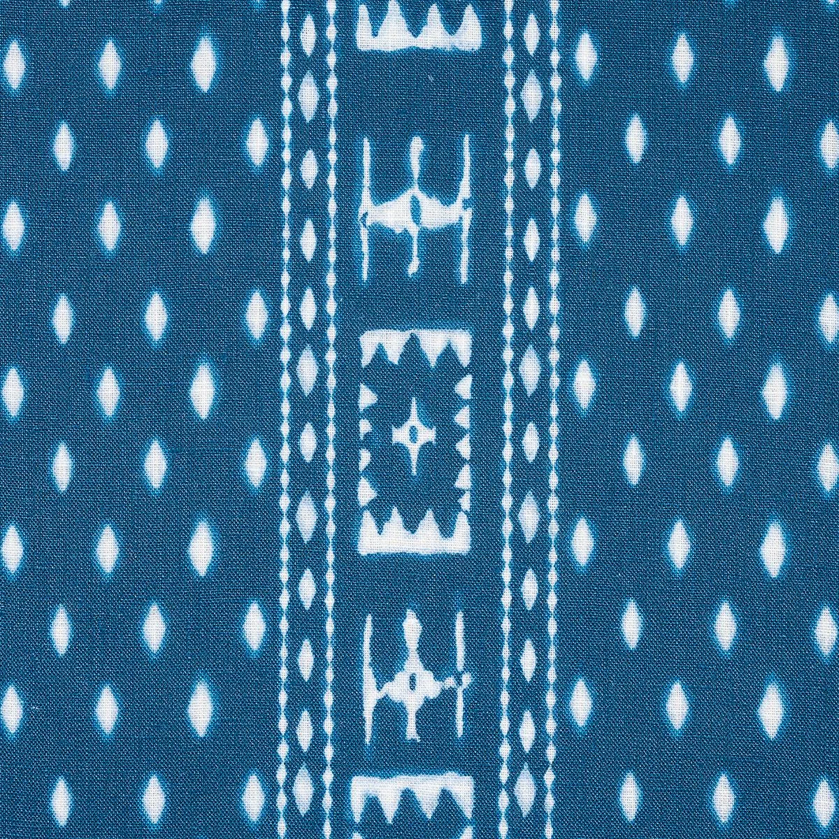 Schumacher 180490 Indah Batik Indigo fabric swatch