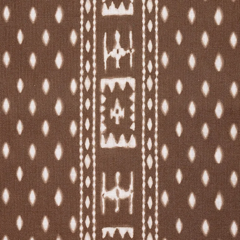 Schumacher 180491 Indah Batik Sepia fabric swatch