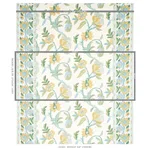 Schumacher 180110 Indali Bordered Linen Citron And Mineral fabric swatch