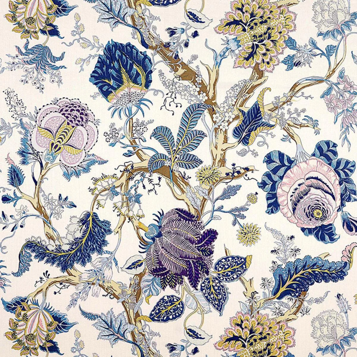 Schumacher 175781 Indian Arbre Hyacinth fabric swatch