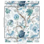 Schumacher 175784 Indian Arbre Peacock & Emerald fabric swatch