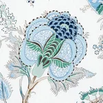 Schumacher 175784 Indian Arbre Peacock & Emerald fabric swatch