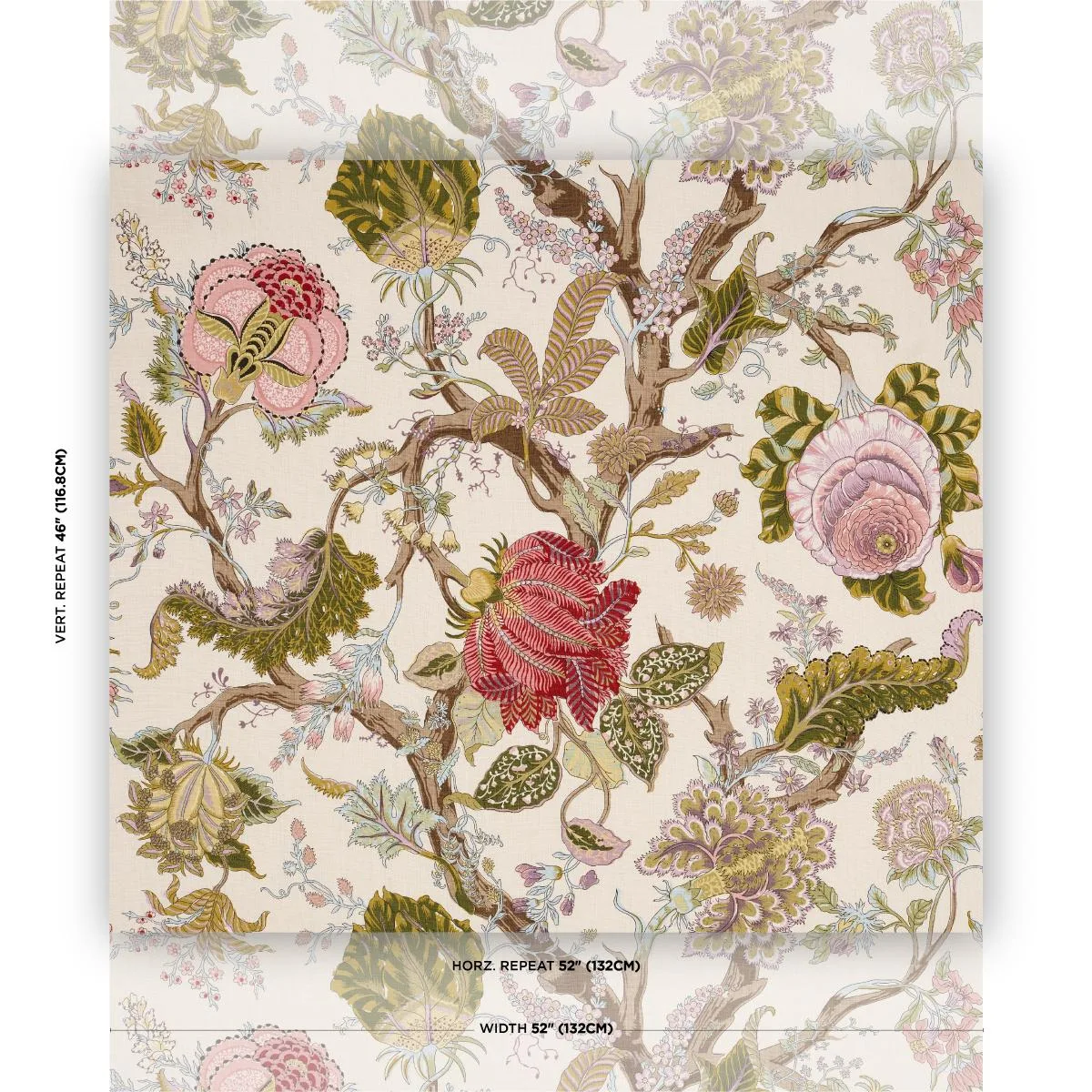 Schumacher 175782 Indian Arbre Spring fabric swatch