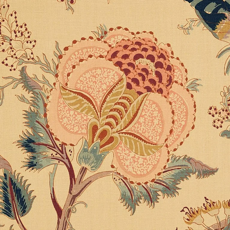 Schumacher 175780 Indian Arbre Tea fabric swatch