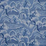 Schumacher 183012 Indigo Garden Blue And White fabric swatch