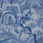 Schumacher 183012 Indigo Garden Blue And White fabric swatch