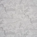 Schumacher 183011 Indigo Garden Grey fabric swatch