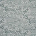 Schumacher 183010 Indigo Garden Mineral fabric swatch