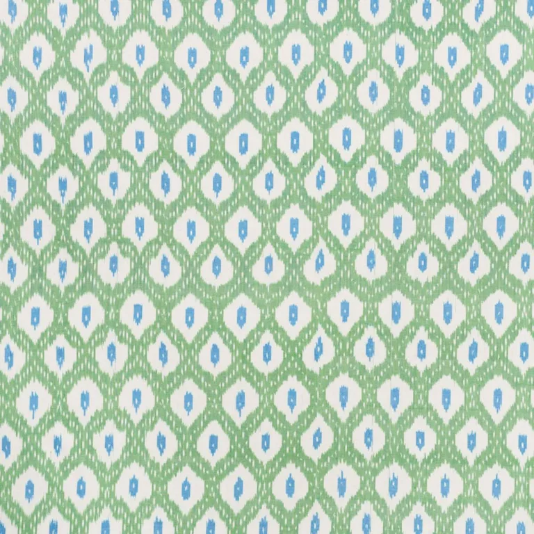 Schumacher 178070 Indio Ikat Green fabric swatch