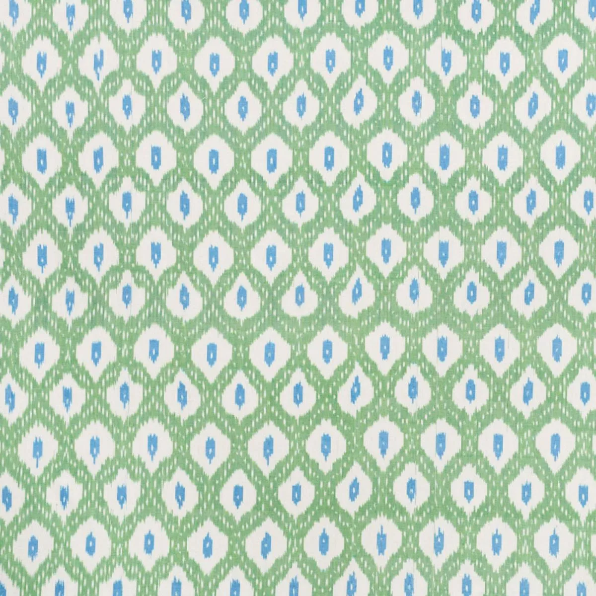 Schumacher 178070 Indio Ikat Green fabric swatch
