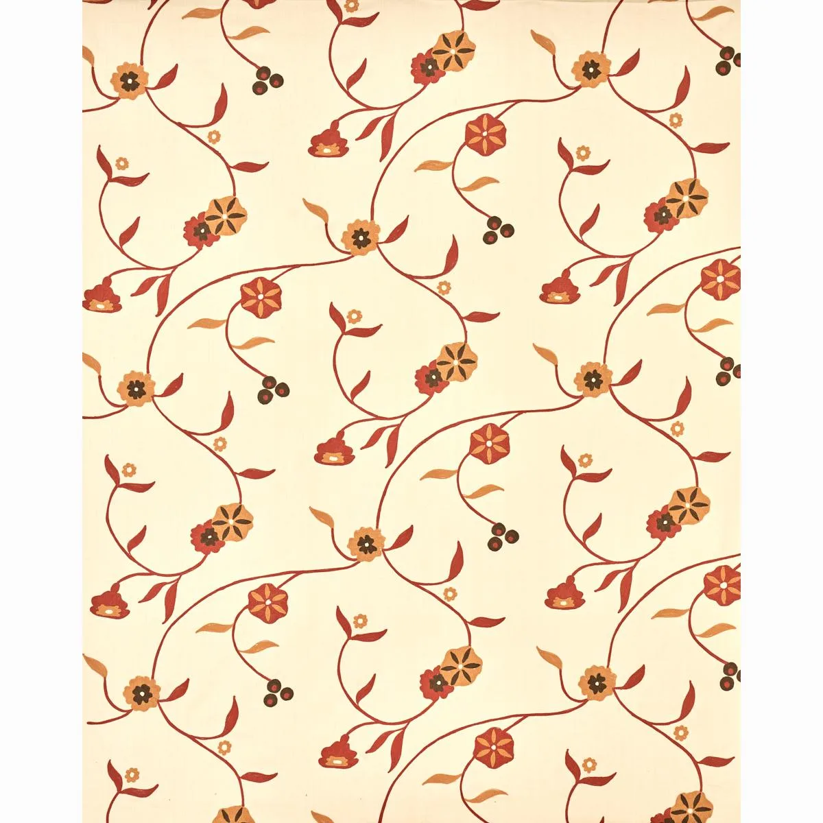 Schumacher 3438001 Indira Embroidery Spice fabric swatch