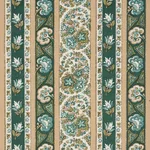 Schumacher 181751 Ines Paisley Mineral & Teal fabric swatch