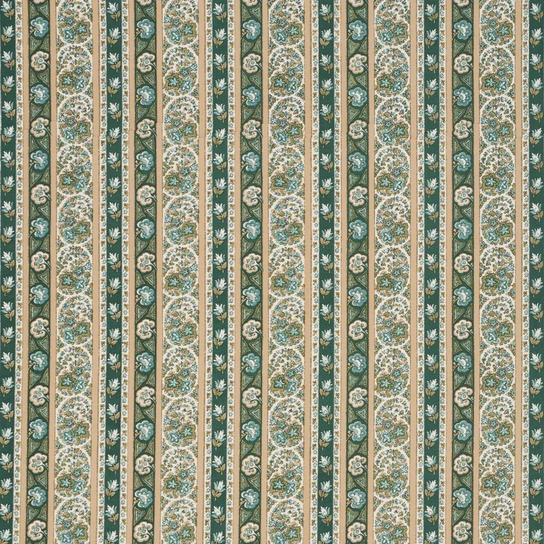 Schumacher 181751 Ines Paisley Mineral & Teal fabric swatch