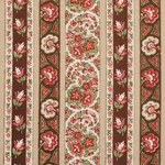 Schumacher 181752 Ines Paisley Rose & Cognac fabric swatch