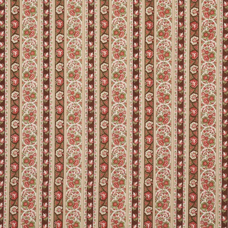 Schumacher 181752 Ines Paisley Rose & Cognac fabric swatch