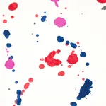 Schumacher 179710 Ink Splash Red & Blue fabric swatch