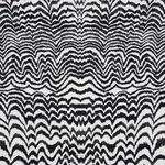 Schumacher 181052 Ink Wave Print Indoor/Outdoor Black fabric swatch