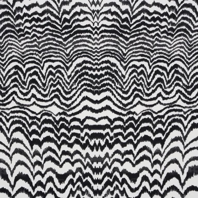 Schumacher 181052 Ink Wave Print Indoor/Outdoor Black fabric swatch