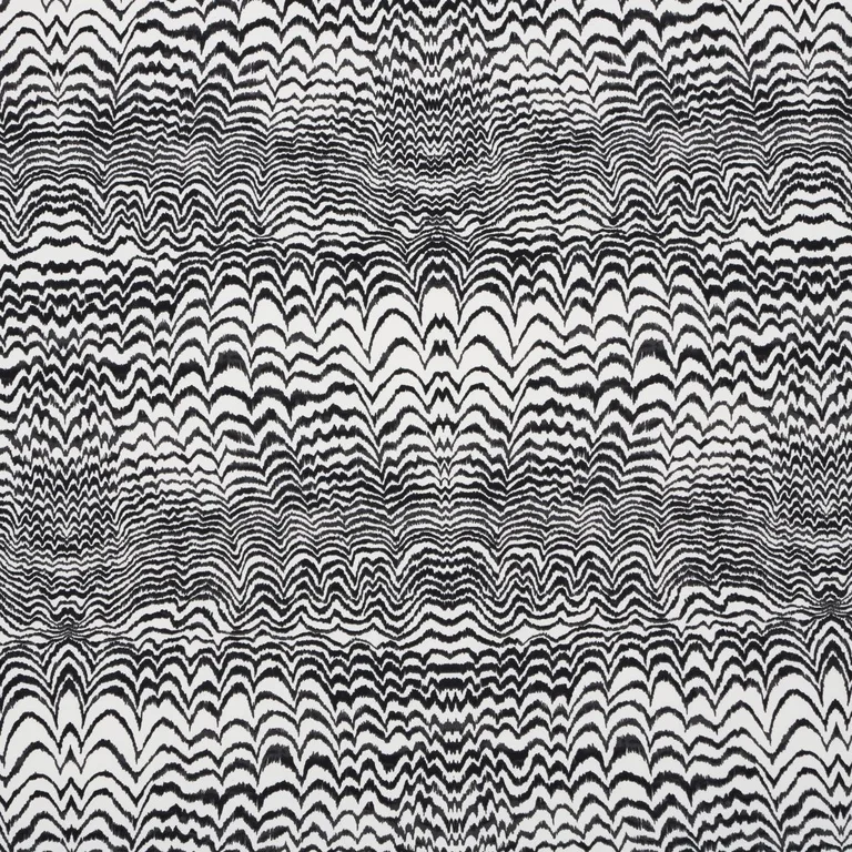 Schumacher 181052 Ink Wave Print Indoor/Outdoor Black fabric swatch