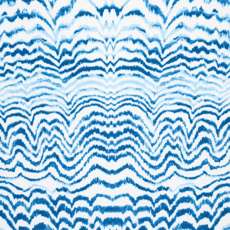 Schumacher 181050 Ink Wave Print Indoor/Outdoor Indigo fabric swatch