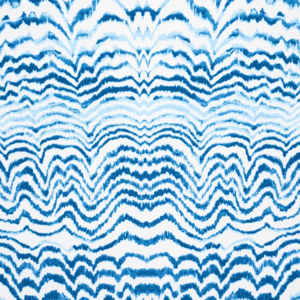 Schumacher 181050 Ink Wave Print Indoor/Outdoor Indigo fabric swatch