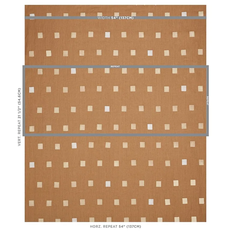 Schumacher 179921 Inkwell Hand Block Print Camel fabric swatch