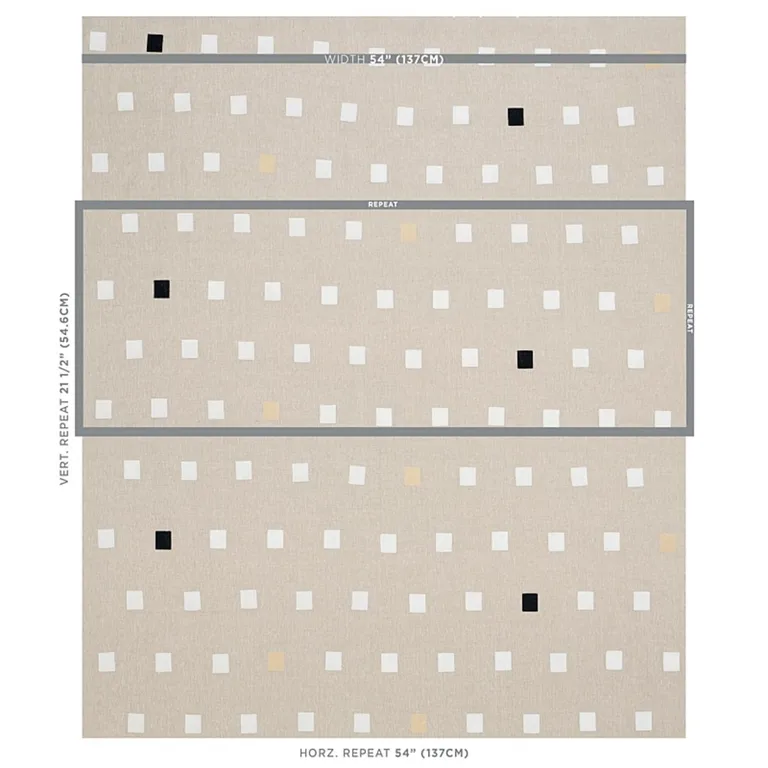 Schumacher 179920 Inkwell Hand Block Print Natural fabric swatch