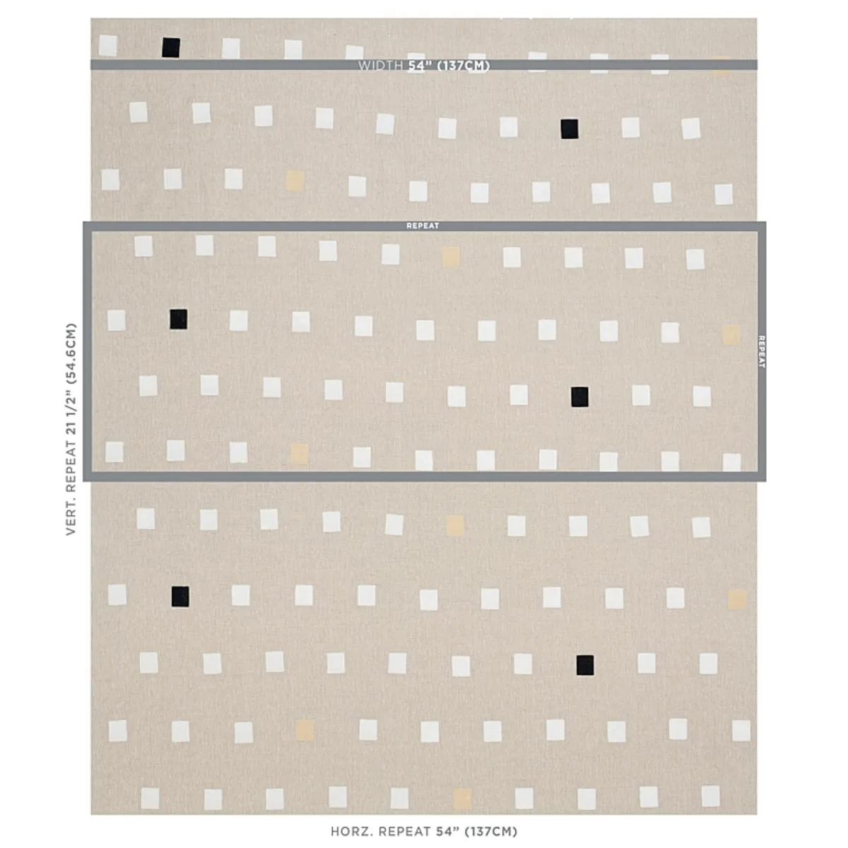 Schumacher 179920 Inkwell Hand Block Print Natural fabric swatch