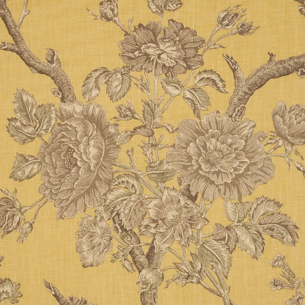 Schumacher 182831 Inverness Garden Buttercup fabric swatch