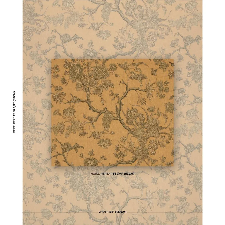 Schumacher 182830 Inverness Garden Document fabric swatch