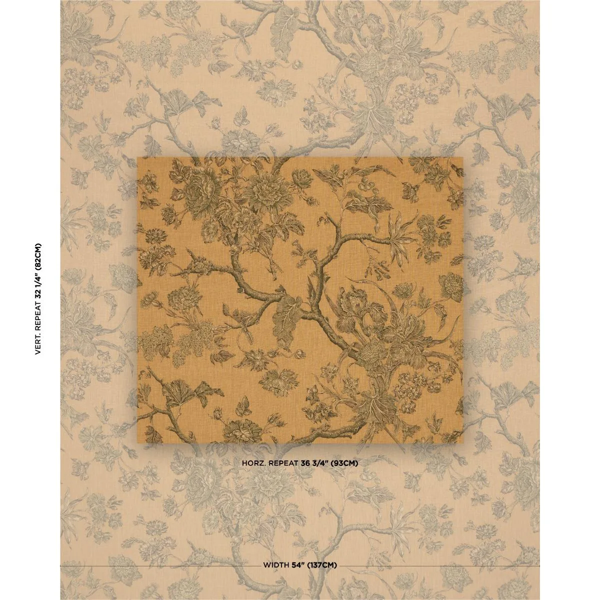 Schumacher 182830 Inverness Garden Document fabric swatch