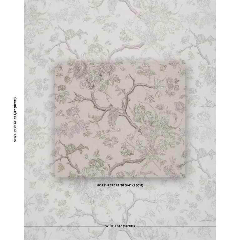 Schumacher 182832 Inverness Garden Ivory fabric swatch