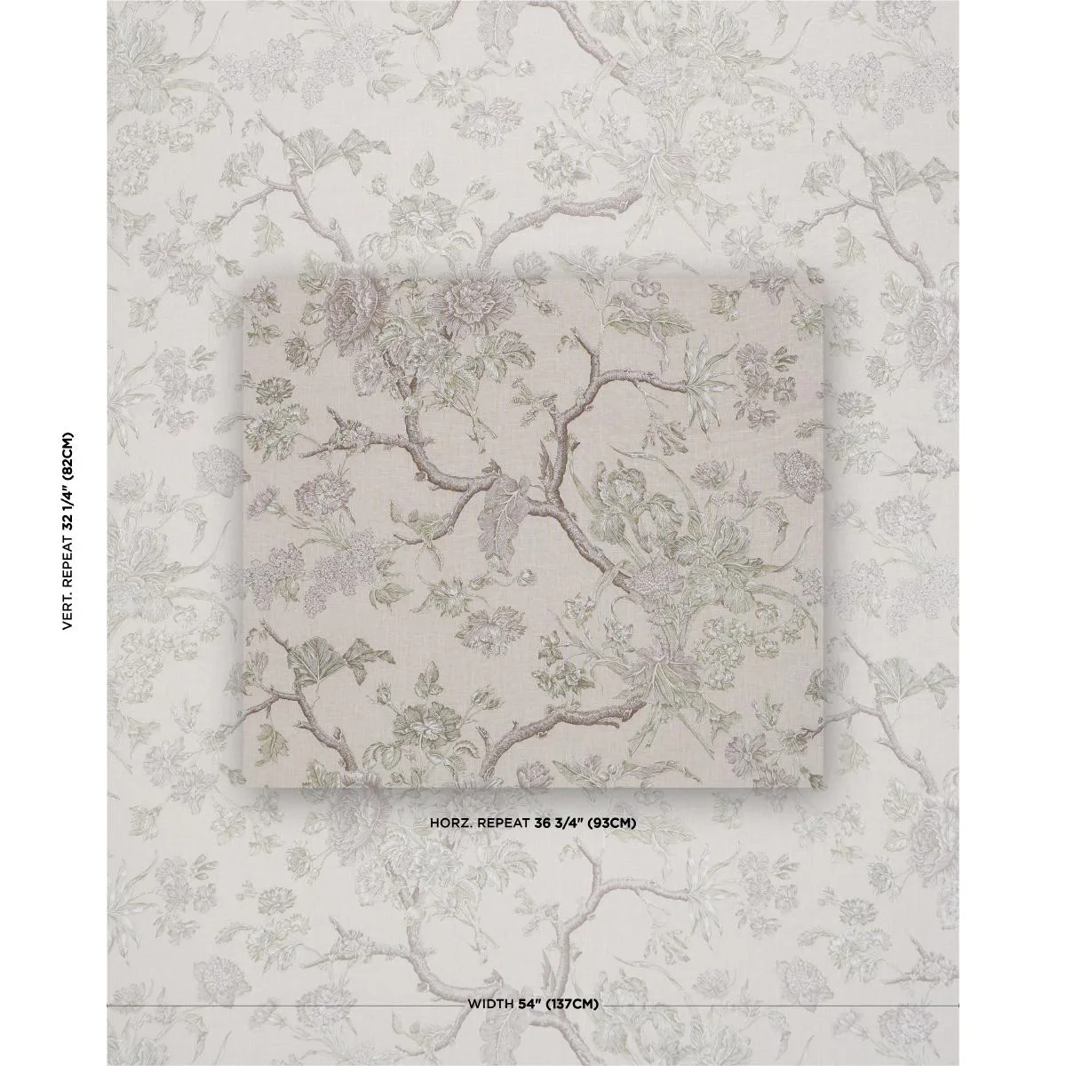 Schumacher 182832 Inverness Garden Ivory fabric swatch