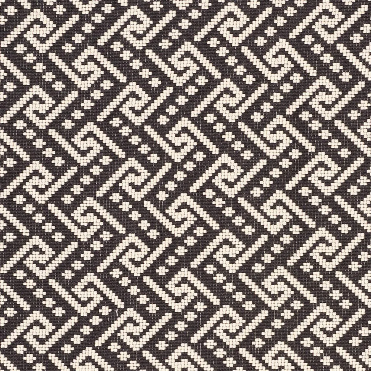 Schumacher 77122 Ionic Weave Black fabric swatch