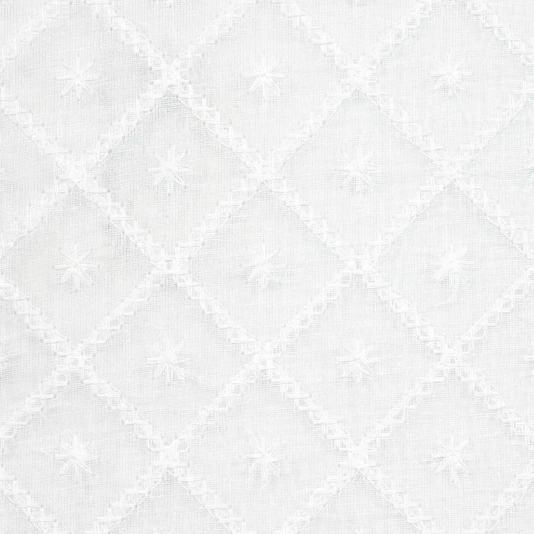 Schumacher 55550 Isabella Sheer Embroidery Ivory fabric swatch