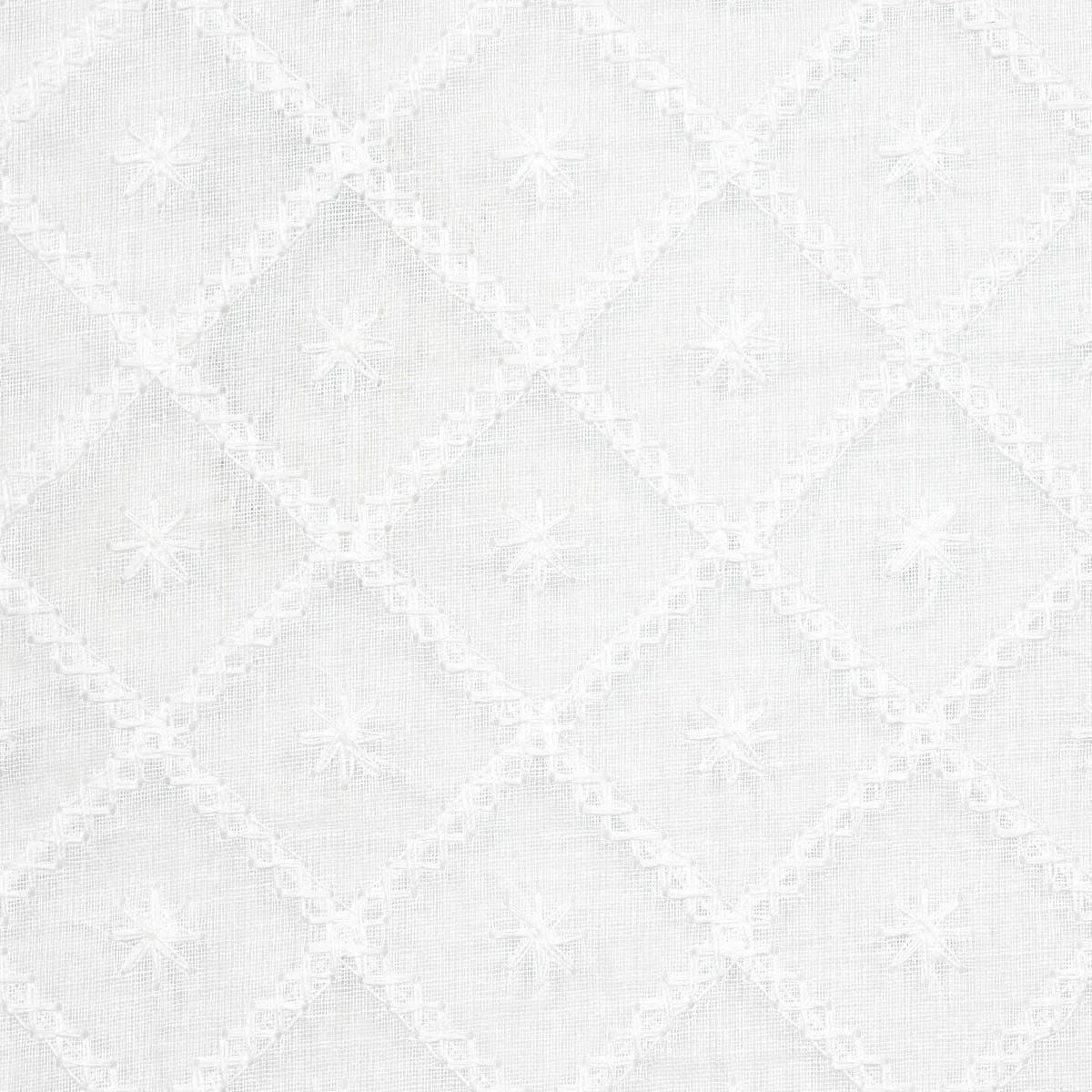 Schumacher 55550 Isabella Sheer Embroidery Ivory fabric swatch