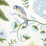 Schumacher 180980 Island Palm Indoor/Outdoor Blue & Green fabric swatch