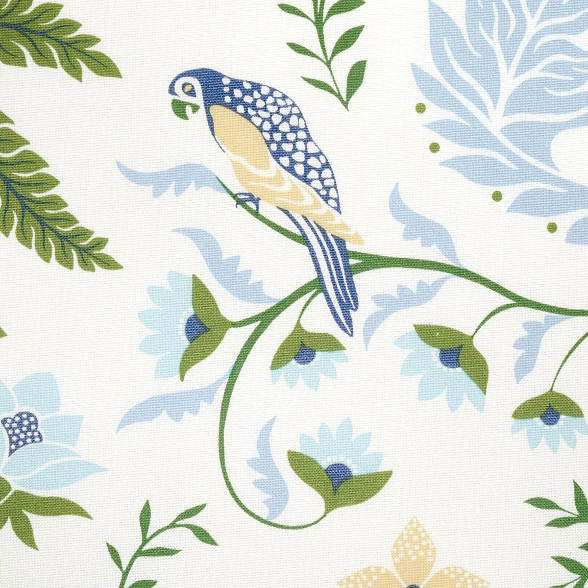 Schumacher 180980 Island Palm Indoor/Outdoor Blue & Green fabric swatch