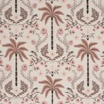 Schumacher 180982 Island Palm Indoor/Outdoor Peach & Brown fabric swatch