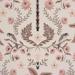 Schumacher 180982 Island Palm Indoor/Outdoor Peach & Brown fabric swatch