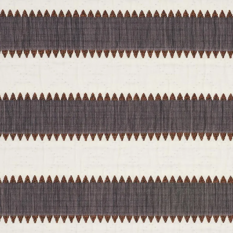 Schumacher 76751 Isolde Stripe Matelassé Cinder fabric swatch