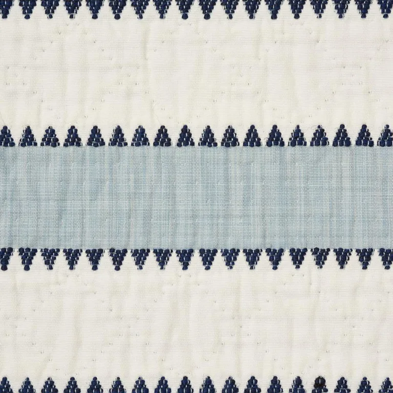 Schumacher 76750 Isolde Stripe Matelassé Sky fabric swatch