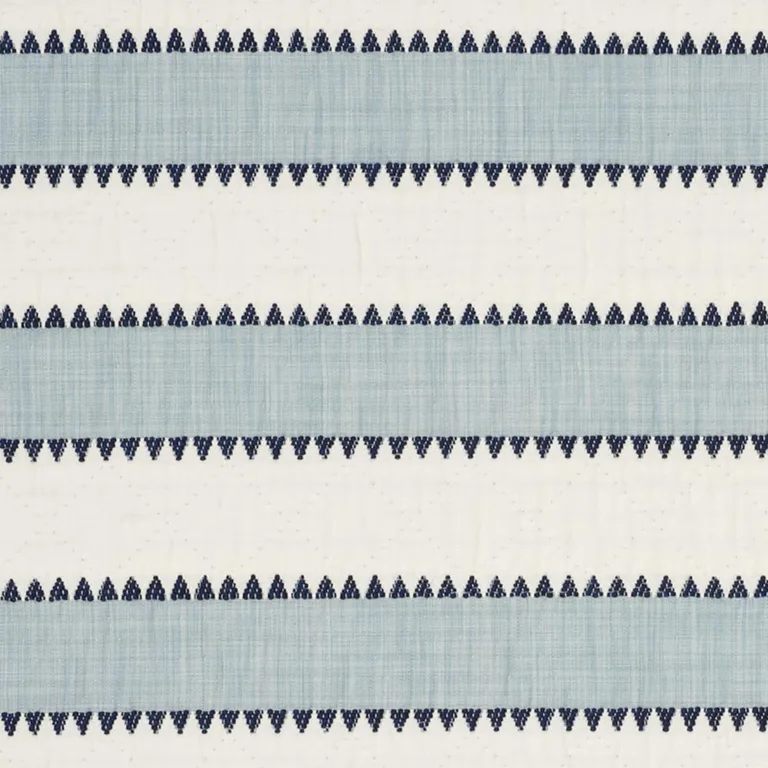 Schumacher 76750 Isolde Stripe Matelassé Sky fabric swatch
